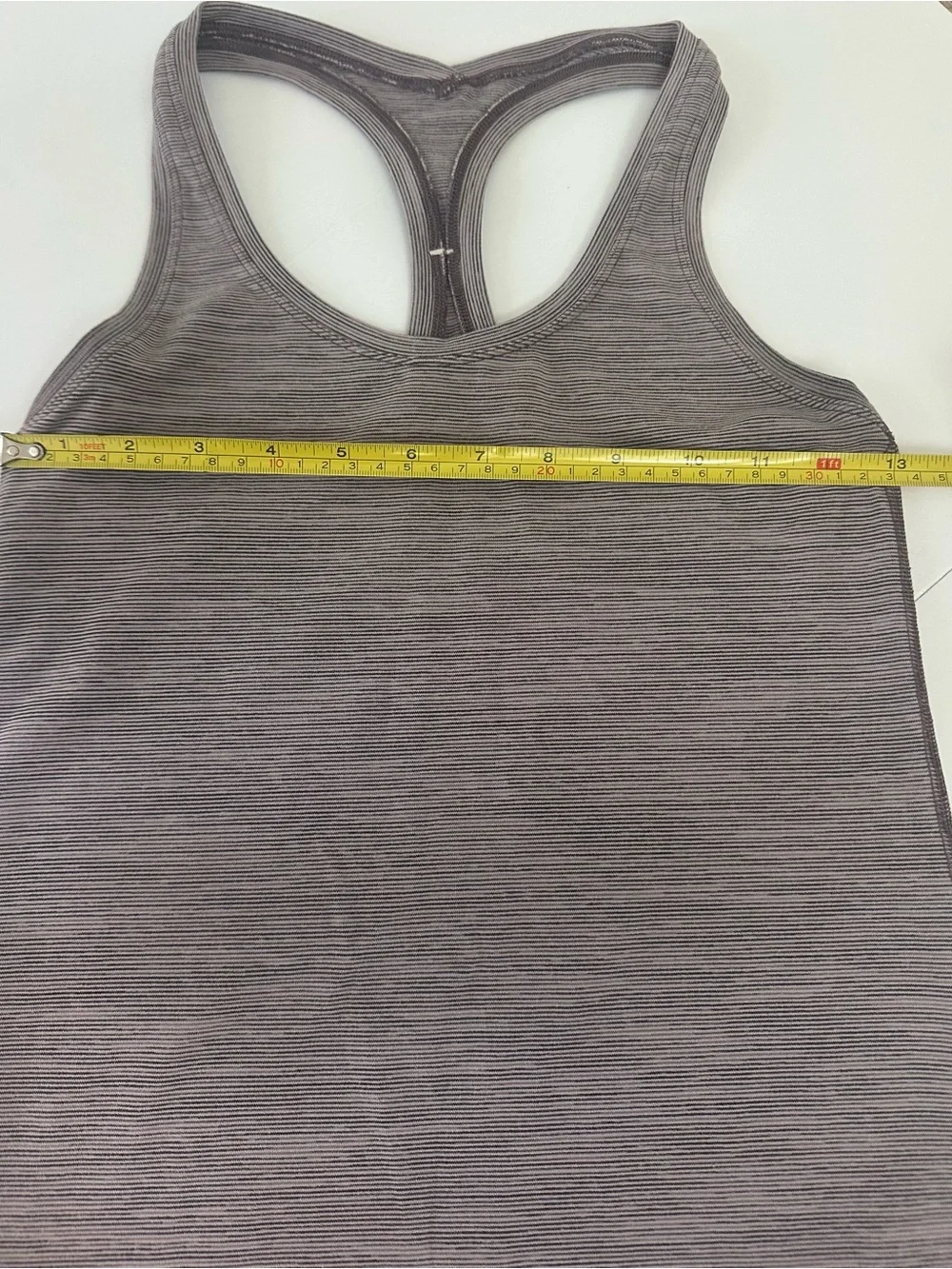 Lululemon Cool Racerback Tank XS/4 Heathered Purple Stretch Slim Hip length GUC